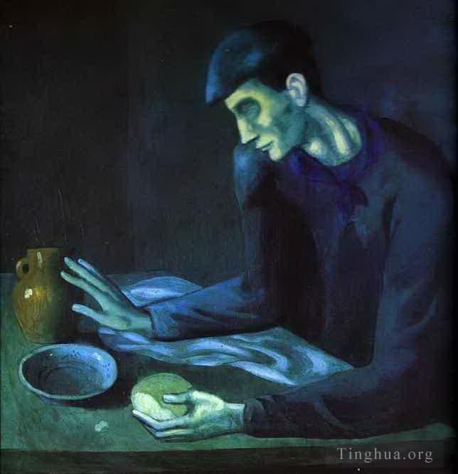 巴勃罗·毕加索 当代各类绘画作品 -  《盲人的早餐,1903》