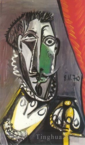 巴勃罗·毕加索 当代各类绘画作品 -  《男士胸围,1970》