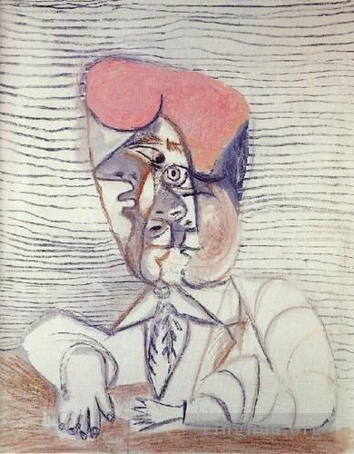 巴勃罗·毕加索 当代各类绘画作品 -  《男士胸围,1972》