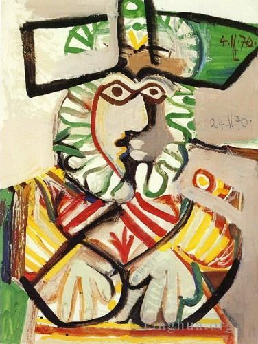 巴勃罗·毕加索 当代各类绘画作品 -  《开头的男人胸像,2,1970》