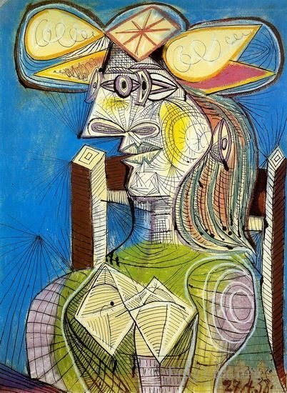 巴勃罗·毕加索 当代各类绘画作品 -  《朵拉女士胸围,1938》
