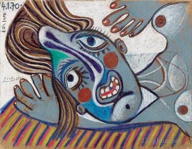 巴勃罗·毕加索 当代各类绘画作品 -  《女性胸围,1970》