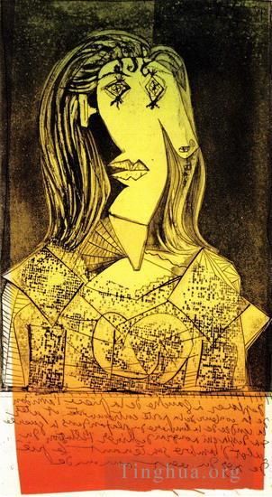 巴勃罗·毕加索 当代各类绘画作品 -  《九号躺椅上的女性胸围,1938》