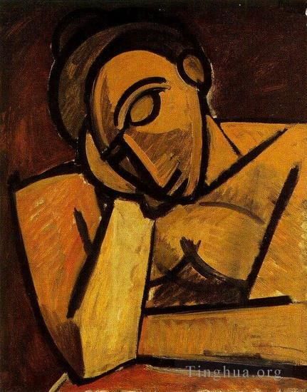 巴勃罗·毕加索 当代各类绘画作品 -  《休眠女性胸围,1908》