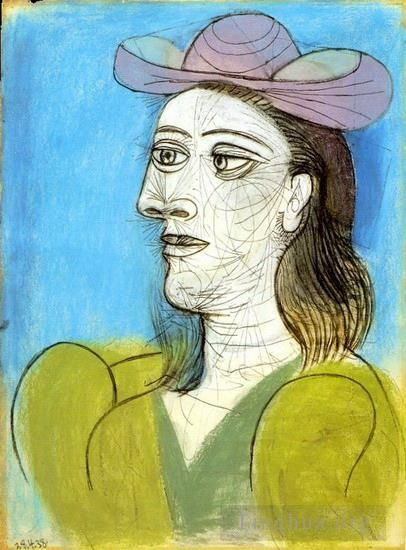 巴勃罗·毕加索 当代各类绘画作品 -  《开头的女性胸围,1943》