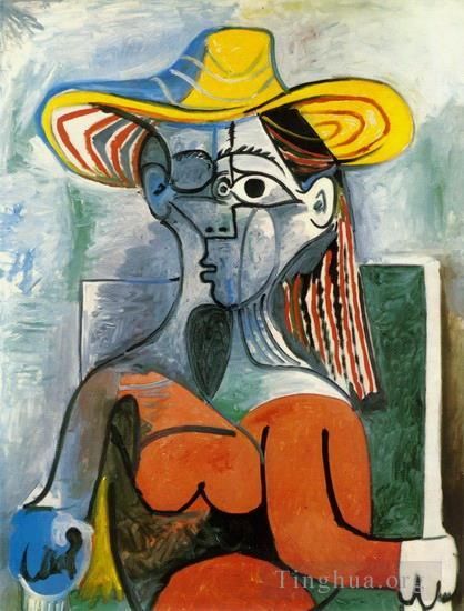 巴勃罗·毕加索 当代各类绘画作品 -  《开头的女性胸围,1962》