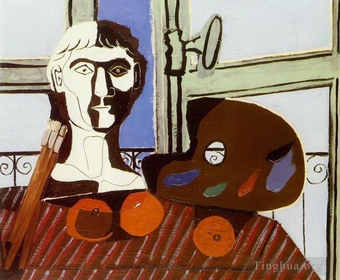 巴勃罗·毕加索 当代各类绘画作品 -  《胸围和调色板,1925》