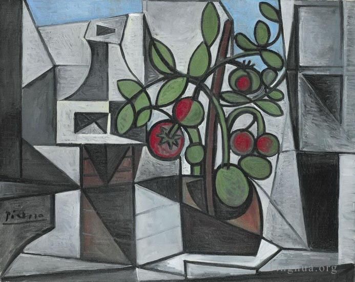 巴勃罗·毕加索 当代各类绘画作品 -  《番茄瓶和植物,1944》