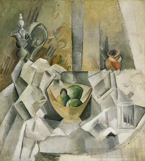 巴勃罗·毕加索 当代各类绘画作品 -  《Carafon,pot,et,compotier,1909》