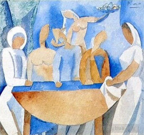 巴勃罗·毕加索 当代各类绘画作品 -  《1908,年小酒馆狂欢节》