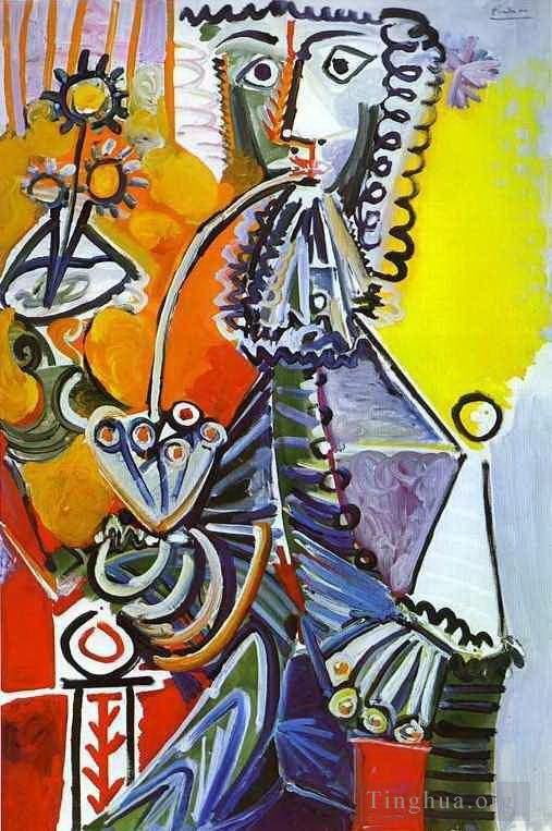 巴勃罗·毕加索 当代各类绘画作品 -  《烟斗骑士,1968》
