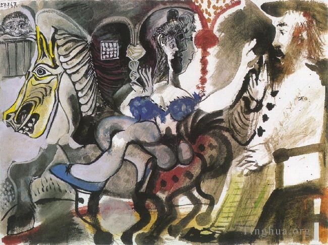 巴勃罗·毕加索 当代各类绘画作品 -  《马戏骑士,1967》