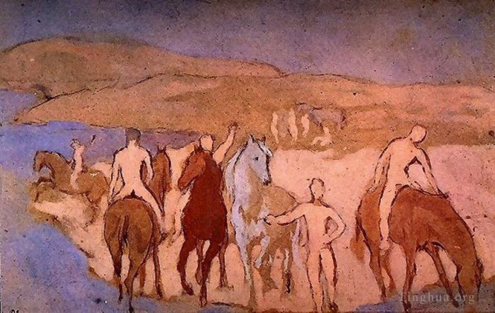 巴勃罗·毕加索 当代各类绘画作品 -  《雪沃,au,bain,1906》