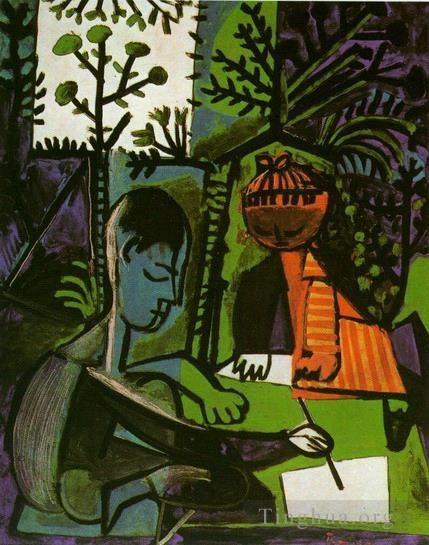巴勃罗·毕加索 当代各类绘画作品 -  《克劳德和帕洛玛,1954,年》
