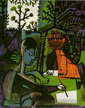 巴勃罗·毕加索的当代艺术作品《克劳德和帕洛玛,1954,年》