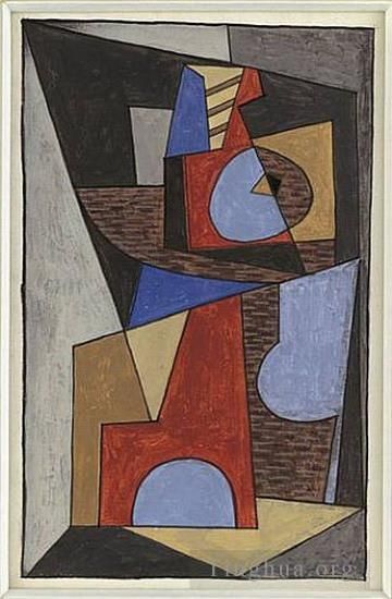 巴勃罗·毕加索 当代各类绘画作品 -  《立方体,1910,构图》