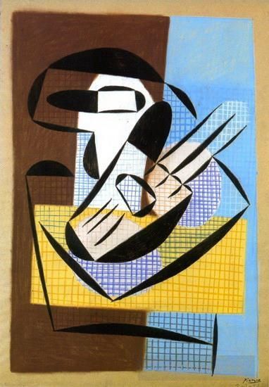 巴勃罗·毕加索 当代各类绘画作品 -  《琴与吉他,1927》