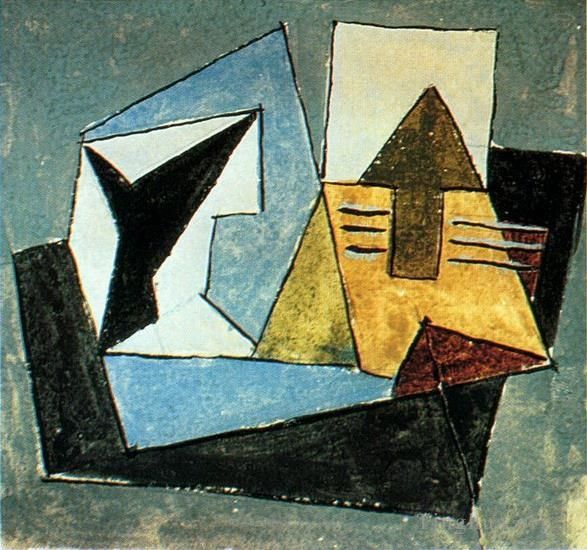 巴勃罗·毕加索 当代各类绘画作品 -  《桌子上的琴和吉他,1920》