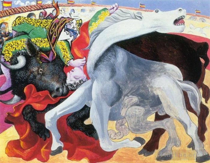 巴勃罗·毕加索 当代各类绘画作品 -  《斗牛士斗牛,1933》