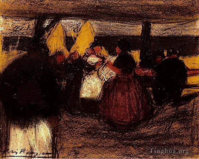 巴勃罗·毕加索 当代各类绘画作品 -  《外部Dejeuner,1900》