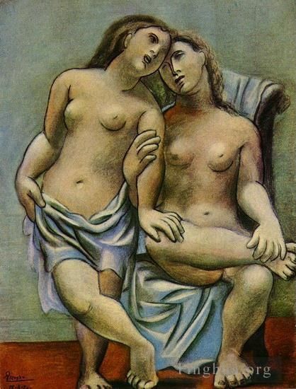 巴勃罗·毕加索 当代各类绘画作品 -  《两个女人,裸体,1,1906》