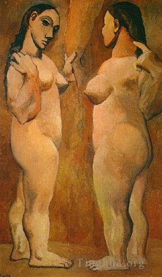 巴勃罗·毕加索 当代各类绘画作品 -  《两个女人的裸体,1906》