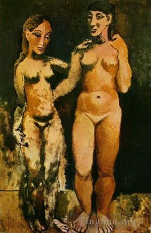 巴勃罗·毕加索的当代艺术作品《两个女人,裸体,2,1906》