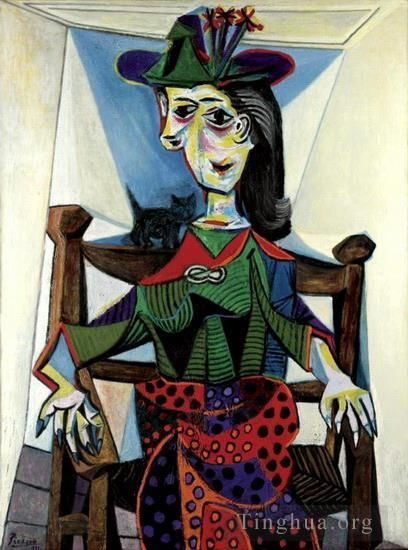巴勃罗·毕加索 当代各类绘画作品 -  《多拉·玛尔,聊天,1941》
