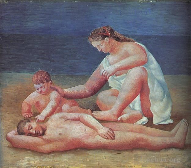 巴勃罗·毕加索 当代各类绘画作品 -  《海边家庭,1922》