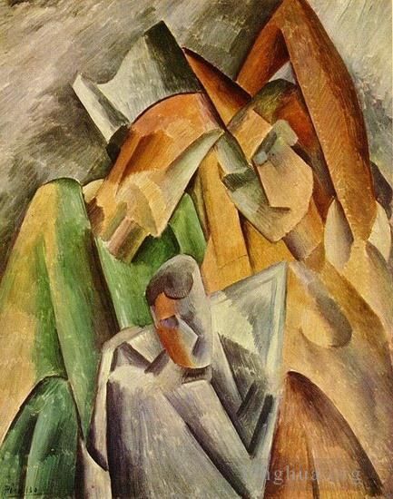 巴勃罗·毕加索 当代各类绘画作品 -  《《阿勒坎家族》,1909》