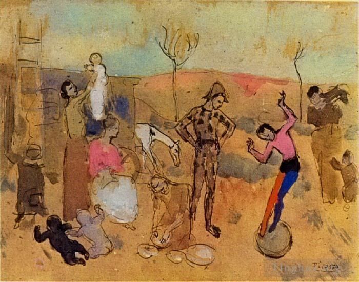 巴勃罗·毕加索 当代各类绘画作品 -  《帆船家族,1905》