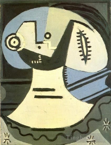 巴勃罗·毕加索 当代各类绘画作品 -  《项链上的女人,1938》