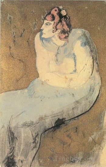 巴勃罗·毕加索 当代各类绘画作品 -  《女人阿西,1901》
