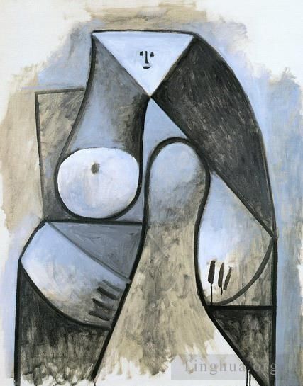 巴勃罗·毕加索 当代各类绘画作品 -  《女人阿西,1929》