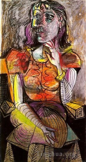 巴勃罗·毕加索 当代各类绘画作品 -  《女人阿西,1938,2》