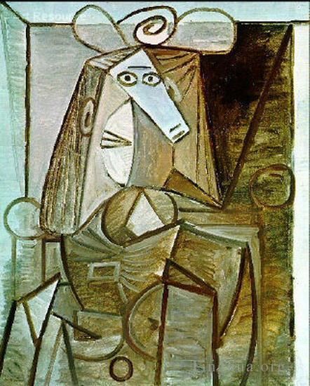 巴勃罗·毕加索 当代各类绘画作品 -  《女人阿西,1938,3》