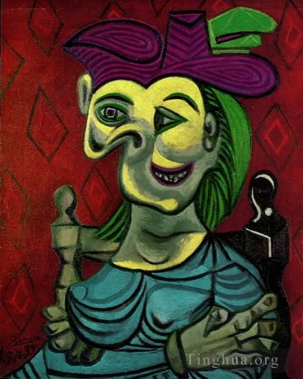 巴勃罗·毕加索 当代各类绘画作品 -  《女人阿西,1962》