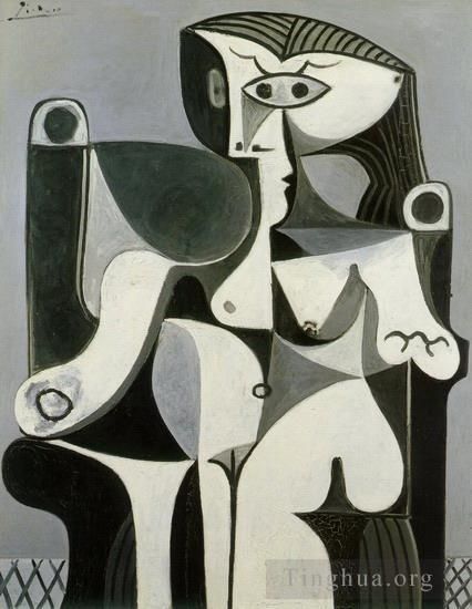 巴勃罗·毕加索 当代各类绘画作品 -  《杰奎琳女士,1962》