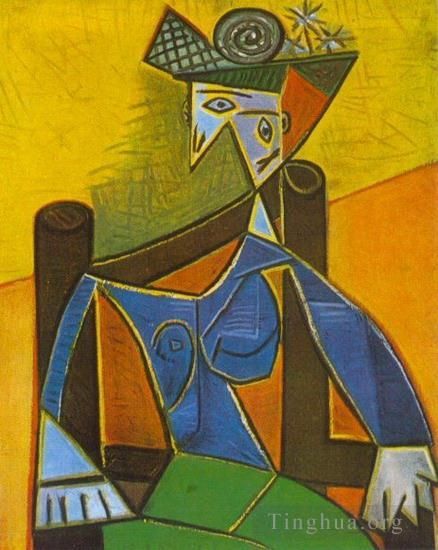 巴勃罗·毕加索 当代各类绘画作品 -  《女人的屁股,dans,un,fauteuil,4,1941》