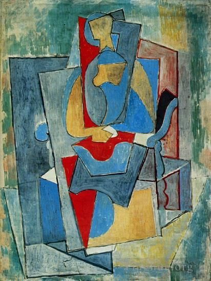 巴勃罗·毕加索 当代各类绘画作品 -  《红色的女人,1932》