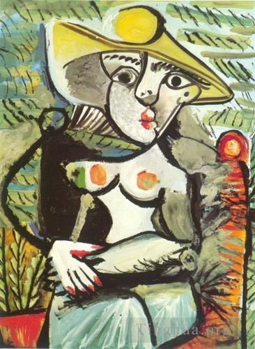 巴勃罗·毕加索 当代各类绘画作品 -  《开头的女人,1971》