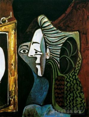 巴勃罗·毕加索的当代艺术作品《镜中女人,1963》