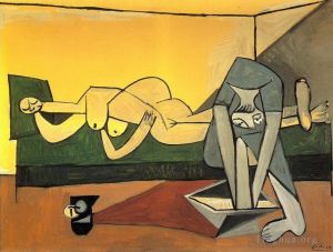 巴勃罗·毕加索的当代艺术作品《沙发上的女人和她的女人,1944》