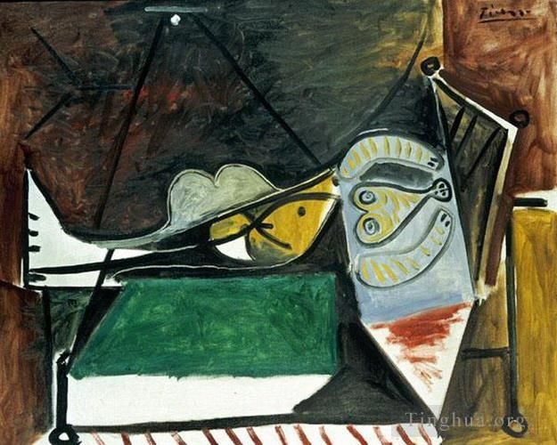 巴勃罗·毕加索 当代各类绘画作品 -  《沙发上的女人,1960》