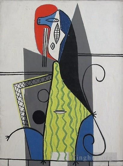 巴勃罗·毕加索 当代各类绘画作品 -  《女人在一个失败者,3,1927》