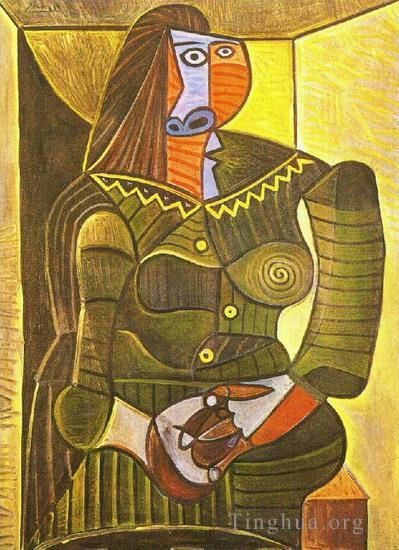 巴勃罗·毕加索 当代各类绘画作品 -  《多拉·玛尔的女人,1943》