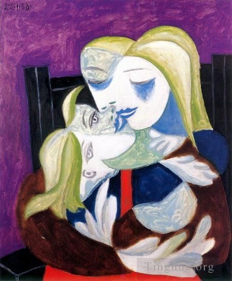 巴勃罗·毕加索 当代各类绘画作品 -  《《女人和孩子》玛丽·特蕾莎和玛雅,1938》