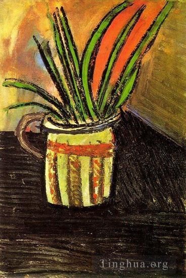 巴勃罗·毕加索 当代各类绘画作品 -  《花瓶中的异域风情花束,1907,年》