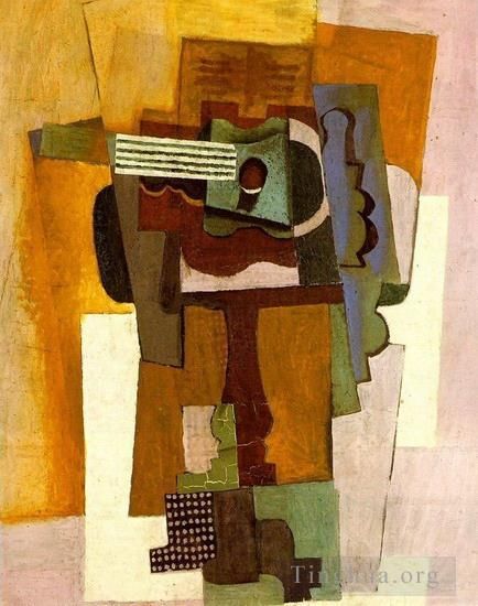 巴勃罗·毕加索 当代各类绘画作品 -  《吉他上的吉他,1922》