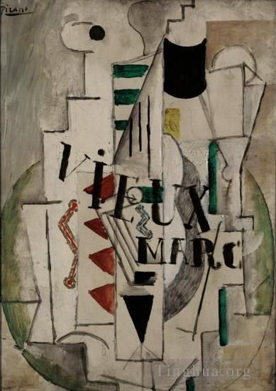 巴勃罗·毕加索 当代各类绘画作品 -  《旧马克吉他,1912》